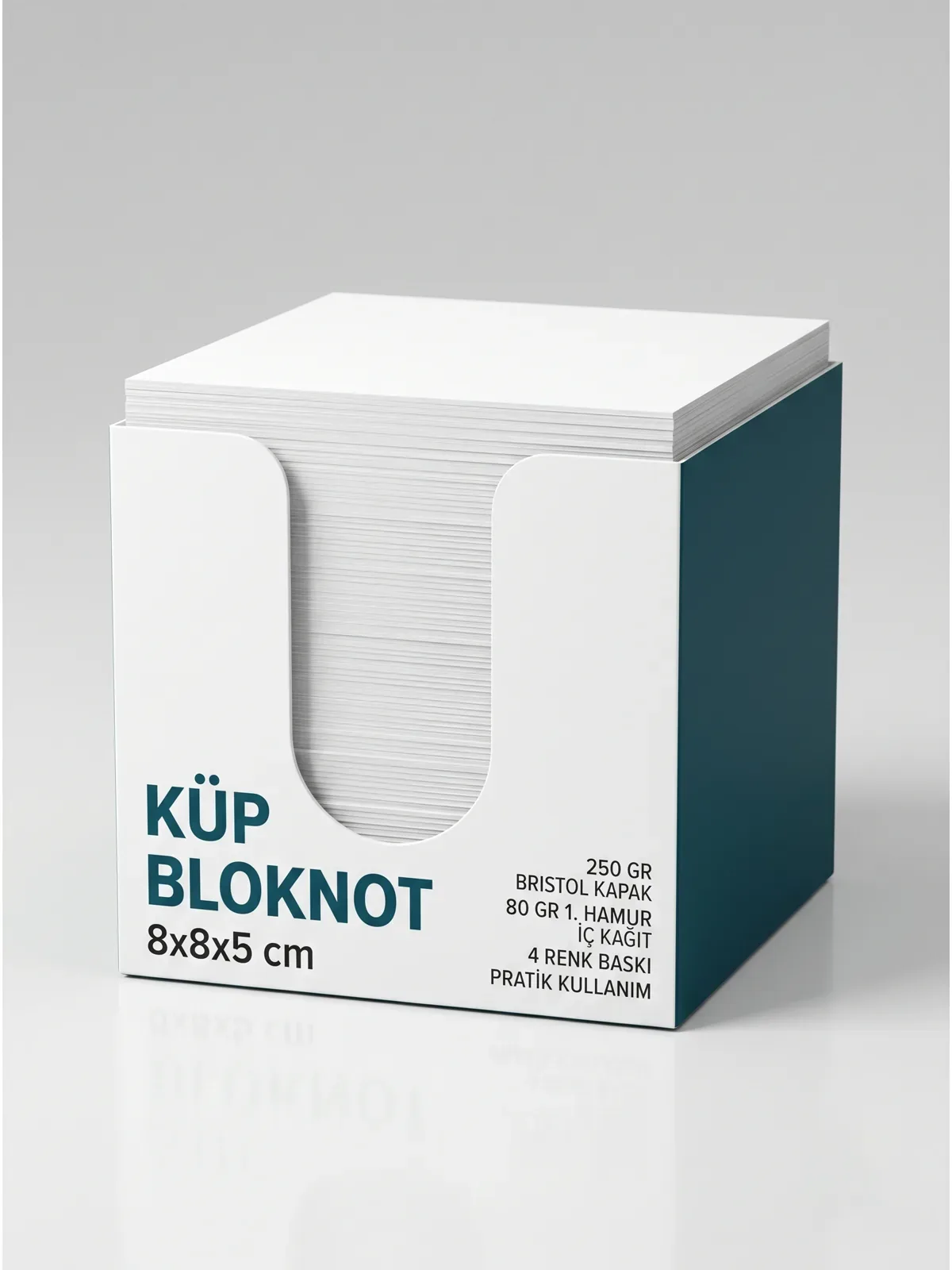 Kup Bloknot 8 x 8 x 5 cm 80 gr 1 Hamur Kağıt için yapraklar, kutu dışı veya bloknot kenar alanları logo uygulamalı ürün görseli