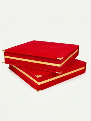 Plaket Kutusu Tabak 29 x 29 cm Kadife 2'li Paket için kutu dış kapak logo uygulamalı ürün görseli