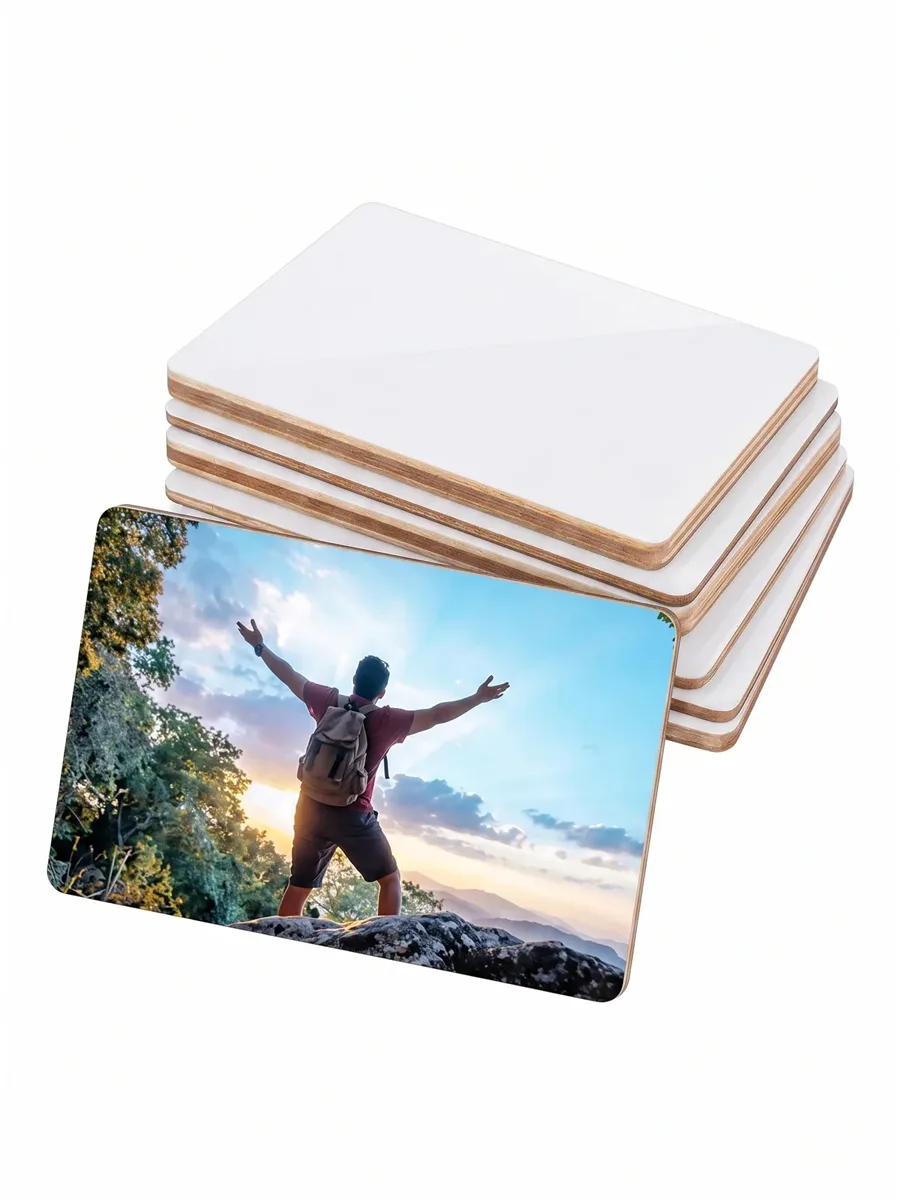 Baskı Paneli 5 x 8 cm Ahşap 5'li Paket için ahşap ön yüzey logo uygulamalı ürün görseli