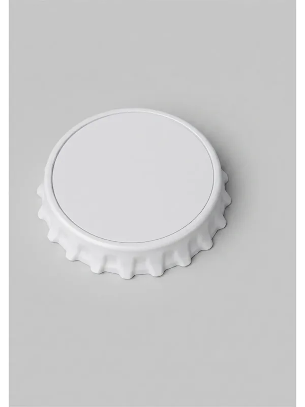 Açacak Magnet Kapak Formlu Beyaz için kapak formu üzeri yuvarlak alan logo uygulamalı ürün görseli