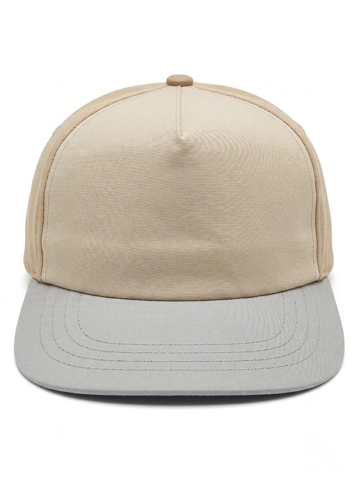 Snapback Şapka Polyester Bej Gri için ön panel logo uygulamalı ürün görseli