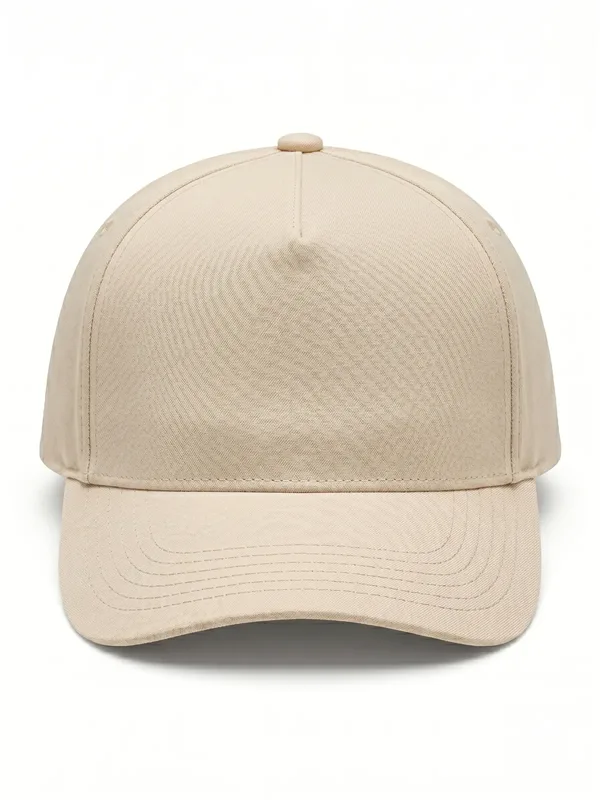 Şapka Polyester Bej için ön panel logo uygulamalı ürün görseli