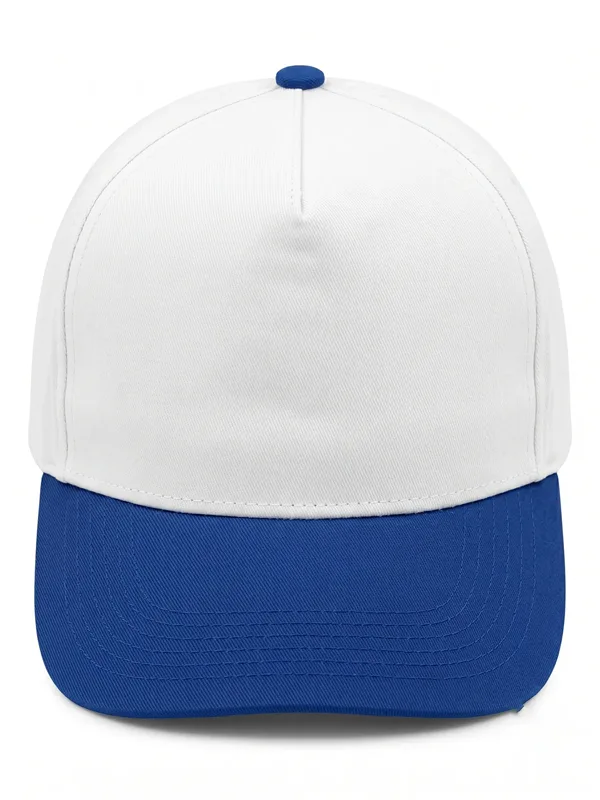 Şapka Polyester Beyaz Saks Mavi için ön panel logo uygulamalı ürün görseli