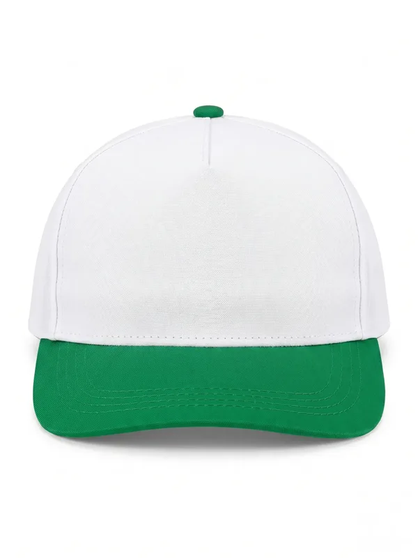 Şapka Polyester Beyaz Yeşil için ön panel logo uygulamalı ürün görseli