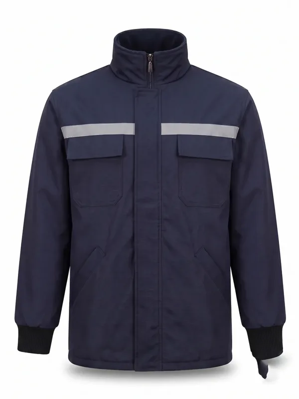 Gabardin İş Montu Lacivert için sol göğüs / sırt logo uygulamalı ürün görseli