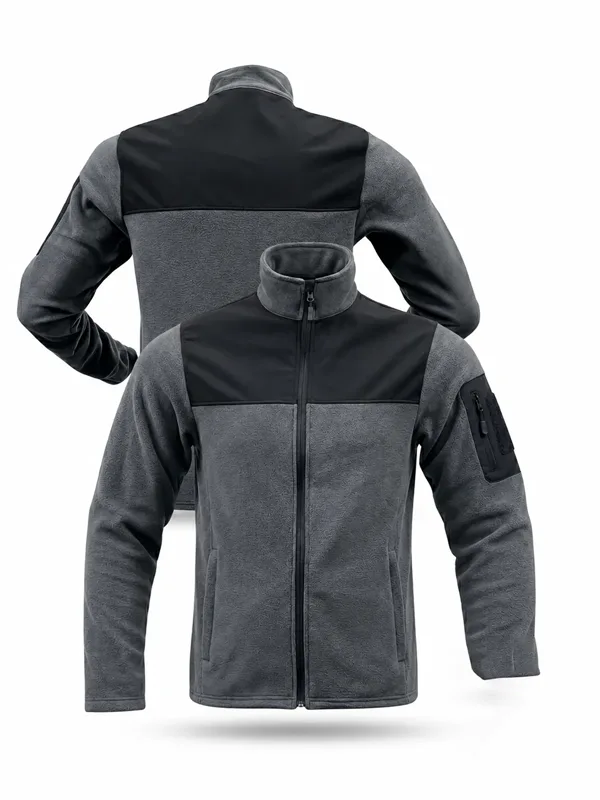 Softshell Robalı Polar Mont Siyah Gri için sol göğüs / softshell roba logo uygulamalı ürün görseli