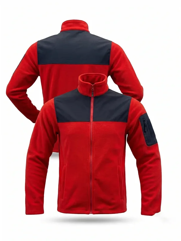 Softshell Robalı Polar Mont Siyah Kırmızı için sol göğüs / softshell roba logo uygulamalı ürün görseli