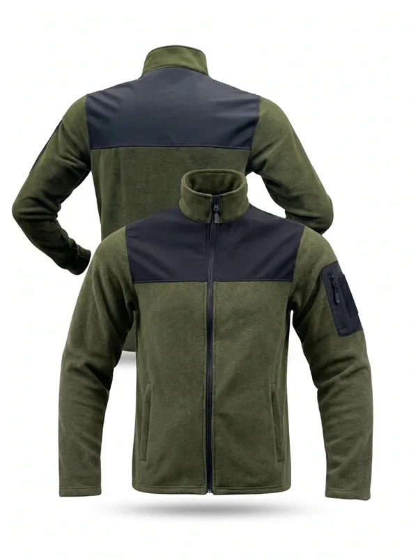 Softshell Robalı Polar Mont Siyah Yeşil için sol göğüs / softshell roba logo uygulamalı ürün görseli