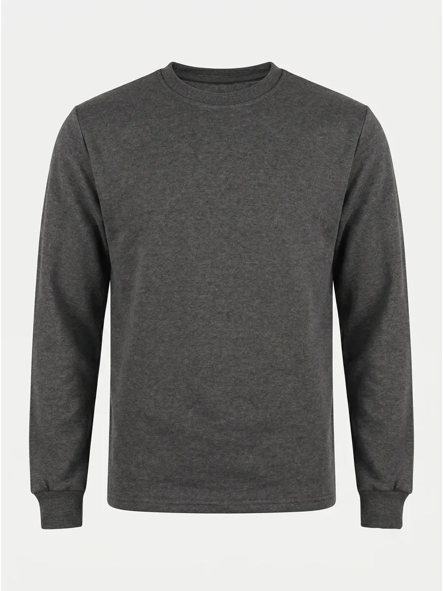 Bisiklet Yaka Sweatshirt Antrasit için göğüs / sırt logo uygulamalı ürün görseli