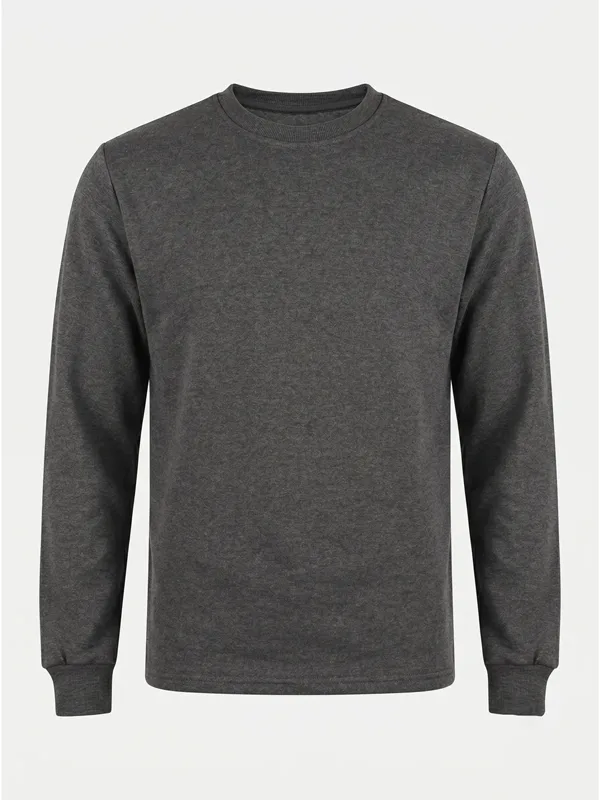 Bisiklet Yaka Sweatshirt Antrasit için göğüs / sırt logo uygulamalı ürün görseli