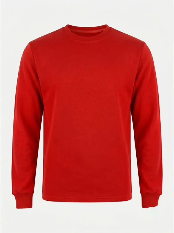 Bisiklet Yaka Sweatshirt Kırmızı için göğüs / sırt logo uygulamalı ürün görseli