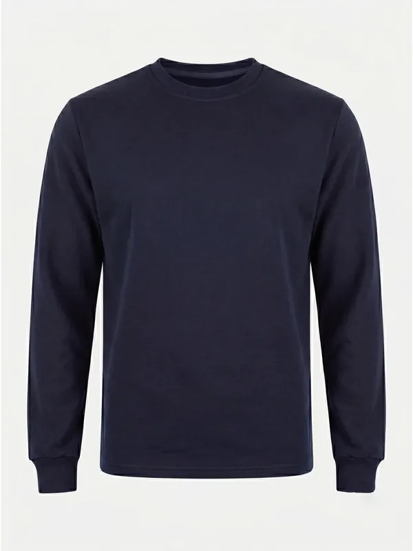 Bisiklet Yaka Sweatshirt Lacivert için göğüs / sırt logo uygulamalı ürün görseli