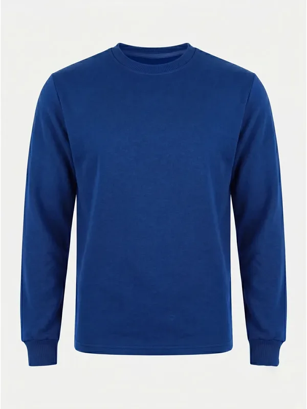 Bisiklet Yaka Sweatshirt Mavi için göğüs / sırt logo uygulamalı ürün görseli