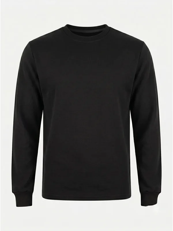 Bisiklet Yaka Sweatshirt Siyah için göğüs / sırt logo uygulamalı ürün görseli