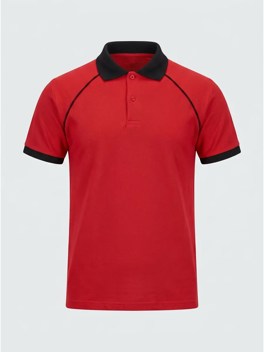 Polo Yaka Tişört Reglan Kol