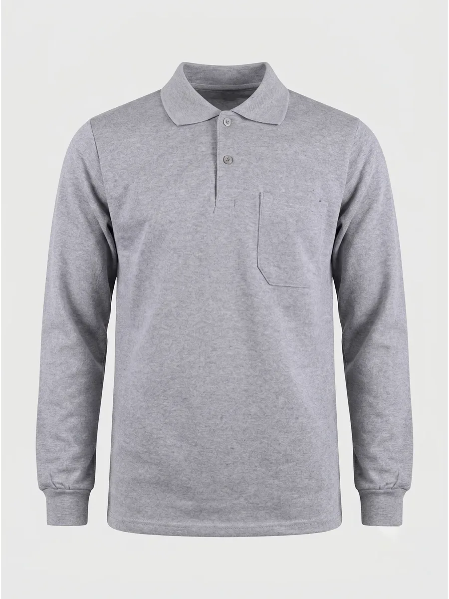 Polo Yaka Uzun Kol Cepli Sweatshirt