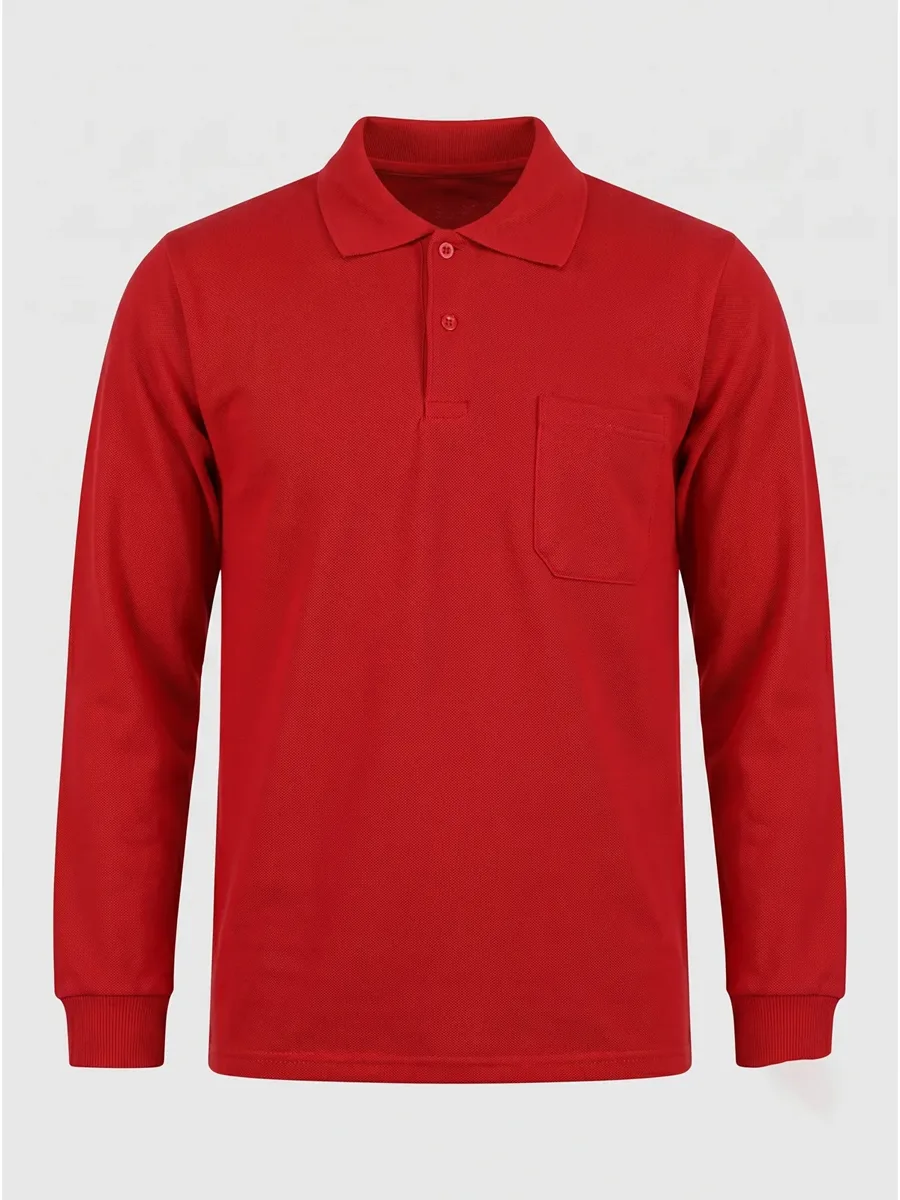 Polo Yaka Uzun Kol Cepli Sweatshirt