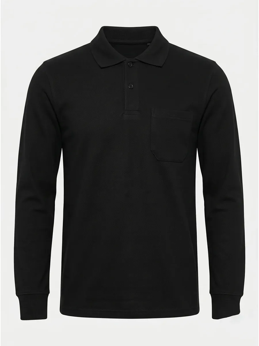 Polo Yaka Uzun Kol Cepli Sweatshirt
