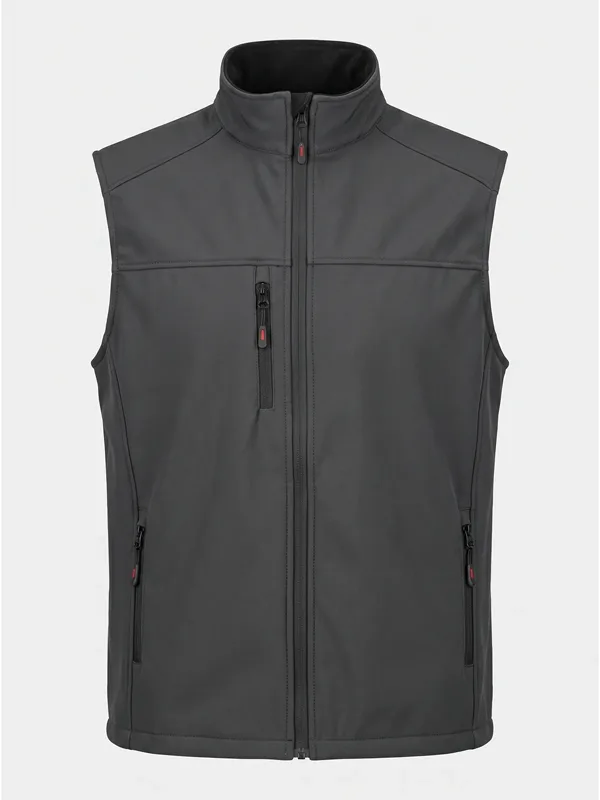 Softshell İş Yeleği Füme için sol göğüs / sırt logo uygulamalı ürün görseli